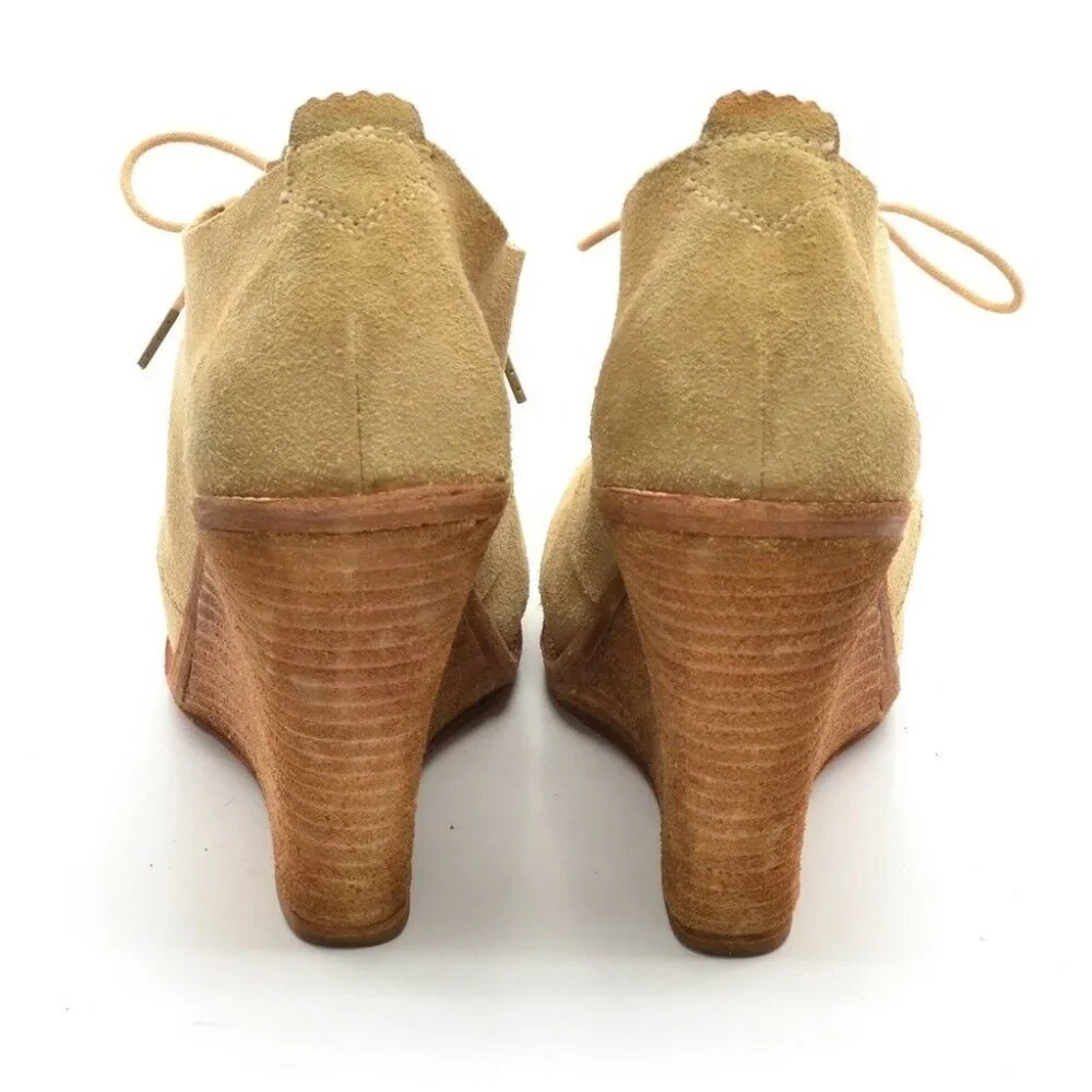 rag & bone Sunderland Tan Lace Up Wedge Pumps 41